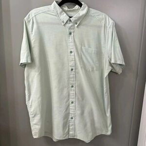 Patagonia Organic Cotton Button Down Mint Green Short Sleeve Size Large